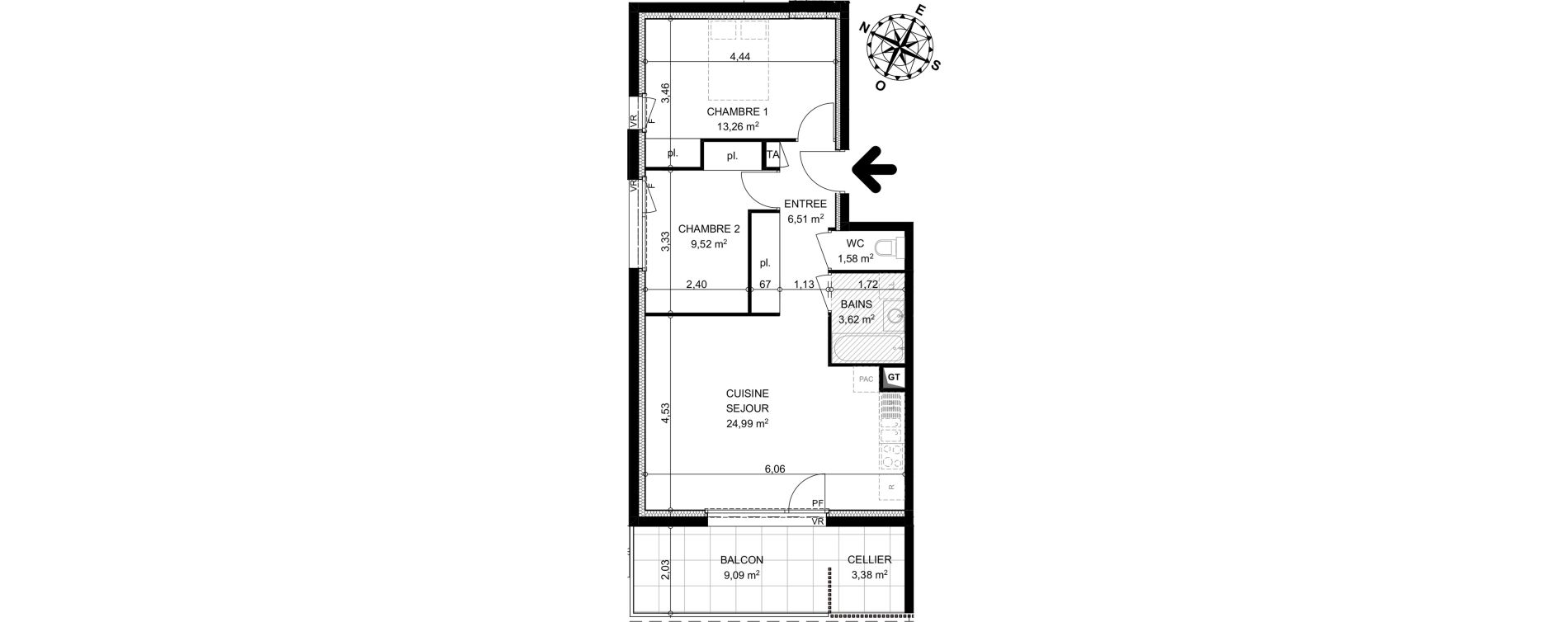 Appartement T3 de 59,48 m2 &agrave; Dingy-Saint-Clair Dingy st clair