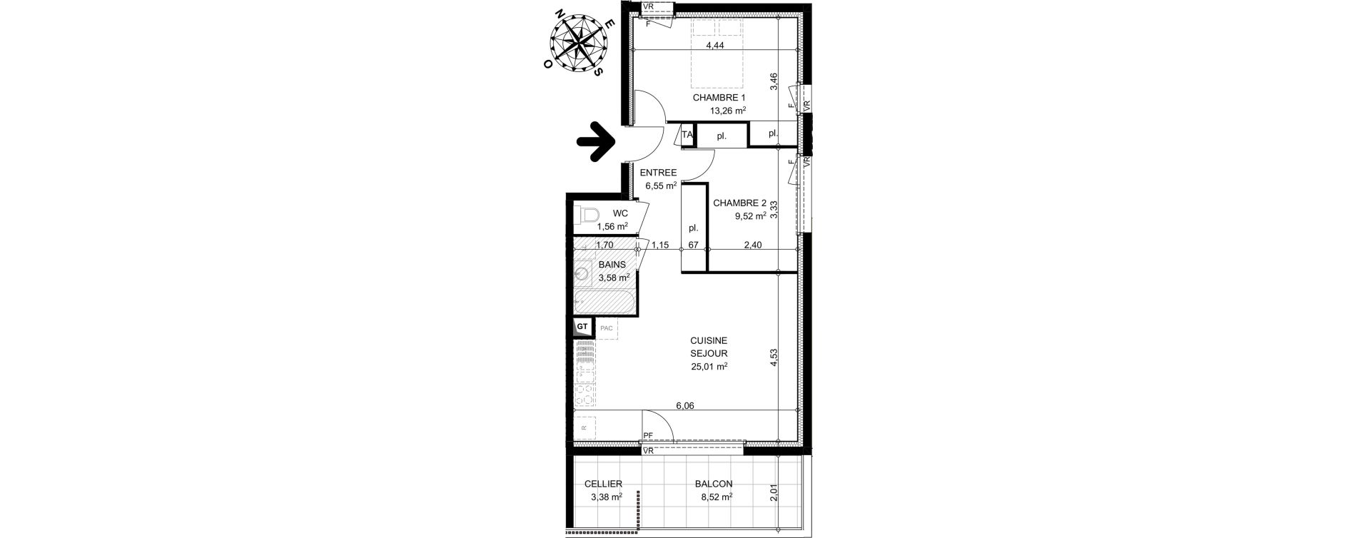 Appartement T3 de 59,48 m2 &agrave; Dingy-Saint-Clair Dingy st clair