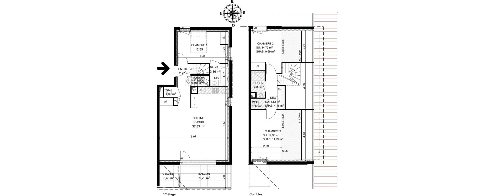 Duplex T4 de 86,29 m2 &agrave; Dingy-Saint-Clair Dingy st clair