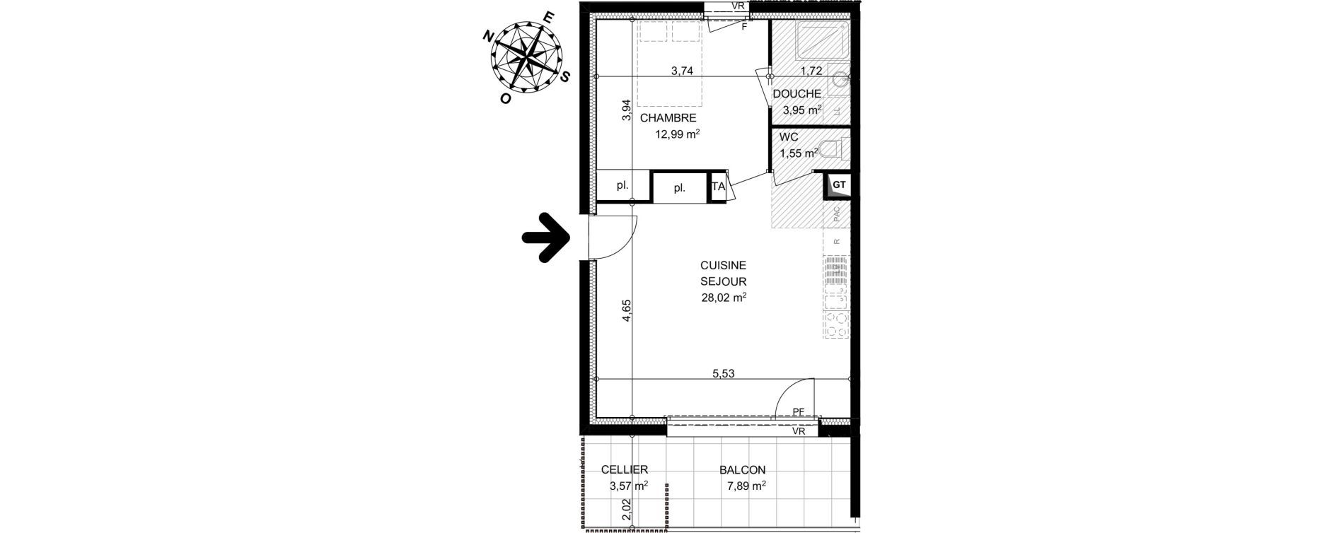 Appartement T2 de 46,51 m2 &agrave; Dingy-Saint-Clair Dingy st clair