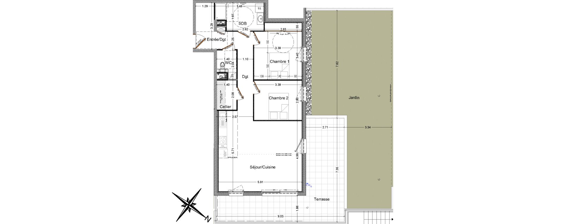Appartement T3 de 77,72 m2 &agrave; Domancy Centre