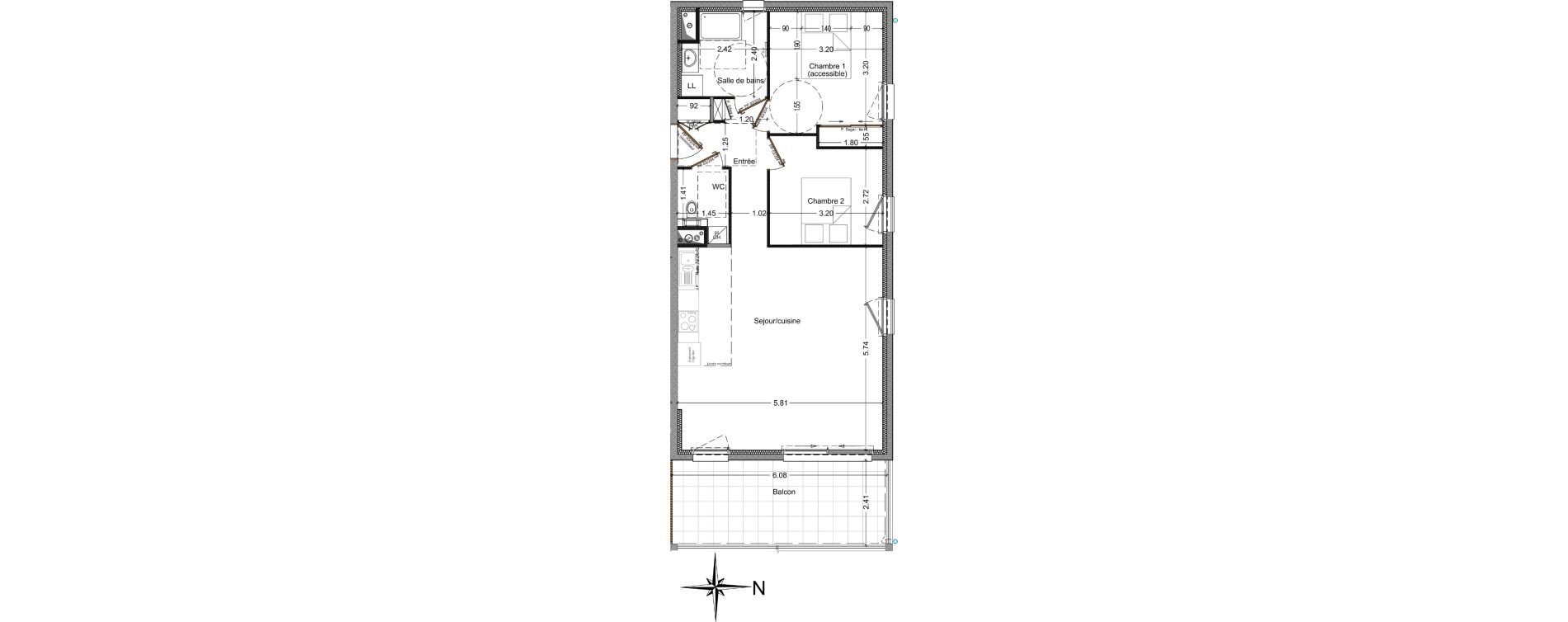 Appartement T3 de 69,95 m2 à Domancy Centre