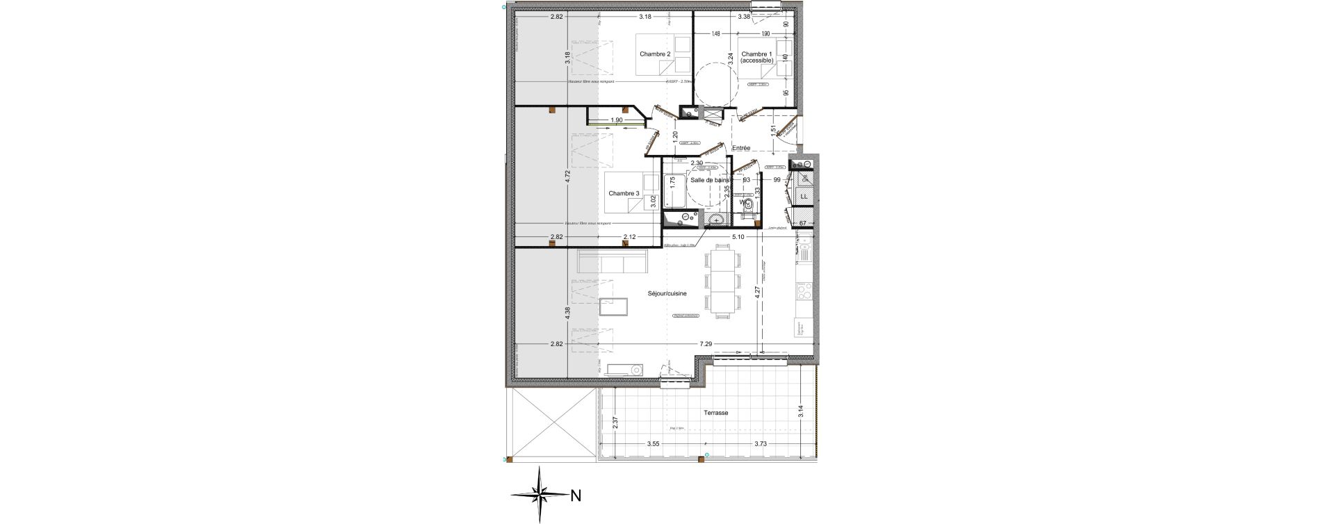 Appartement T4 de 79,78 m2 &agrave; Domancy Centre