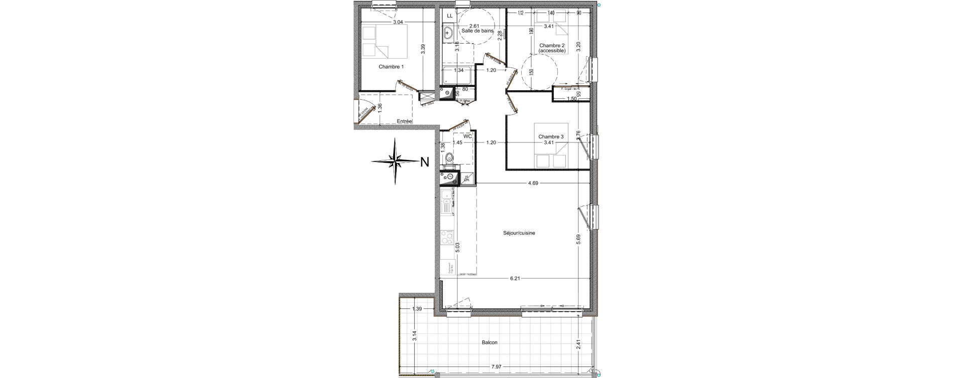 Appartement T4 de 88,54 m2 &agrave; Domancy Centre