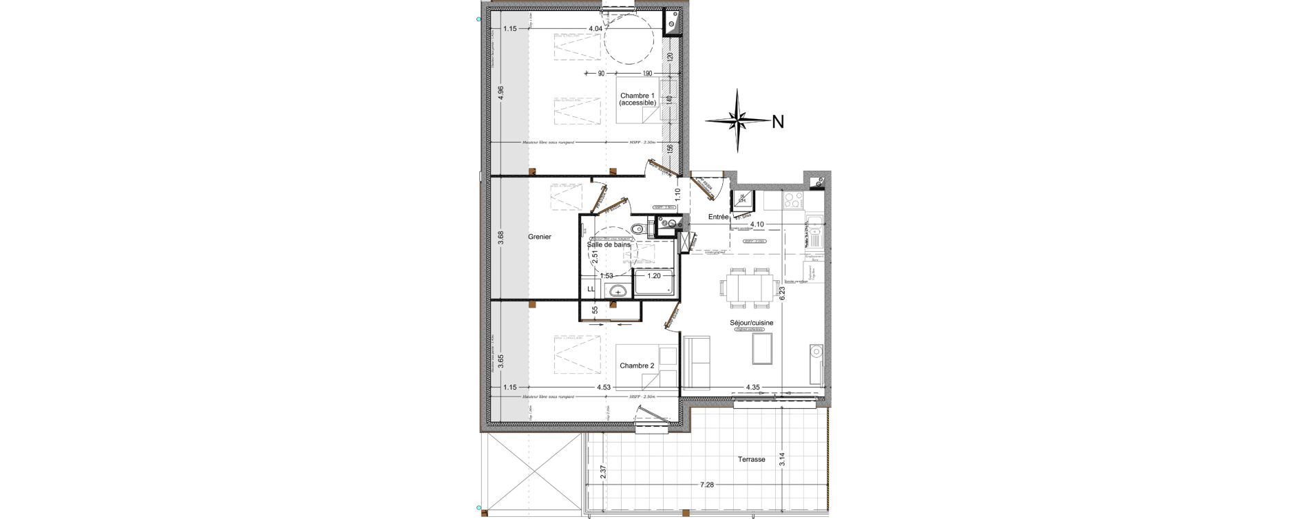 Appartement T3 de 81,18 m2 &agrave; Domancy Centre