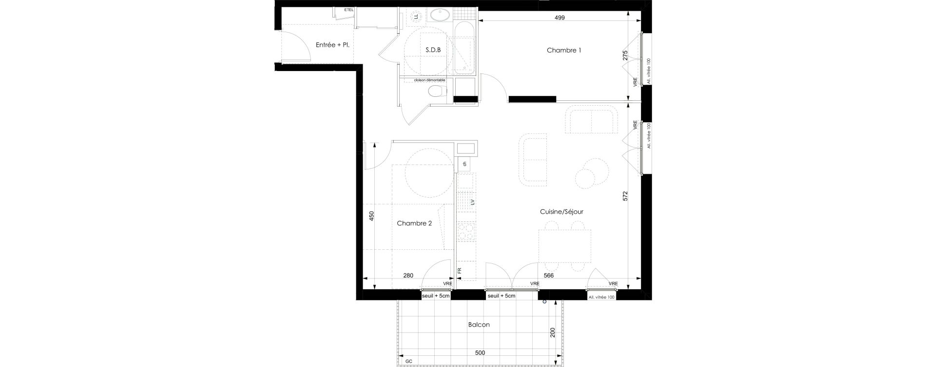 Appartement T3 de 74,52 m2 &agrave; Doussard Centre