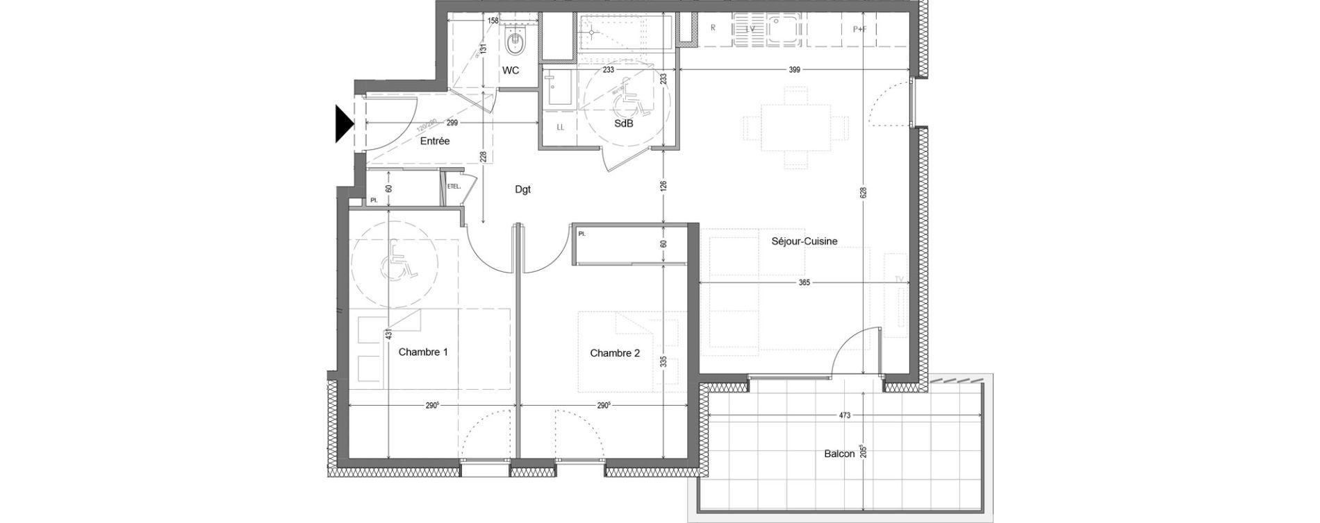 Appartement T3 de 63,72 m2 &agrave; Douvaine Centre