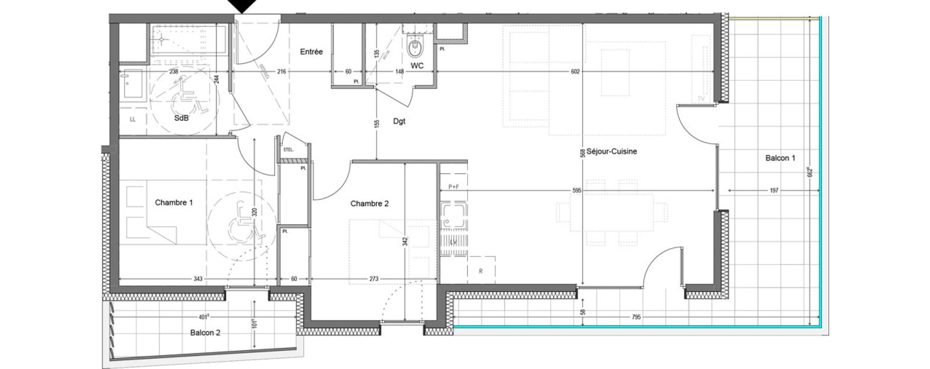 Appartement T3 de 72,65 m2 &agrave; Douvaine Centre