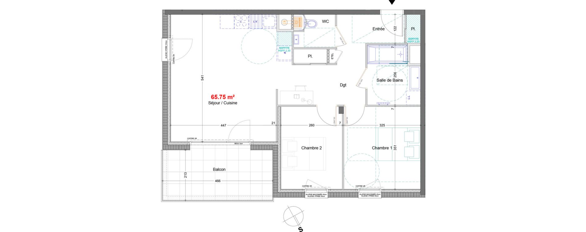Appartement T3 de 65,75 m2 &agrave; &Eacute;pagny Epagny metz-tessy