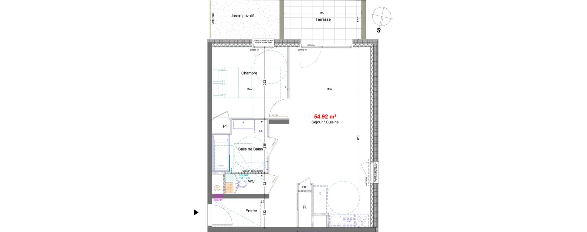 Appartement T2 de 54,92 m2 &agrave; &Eacute;pagny Epagny metz-tessy