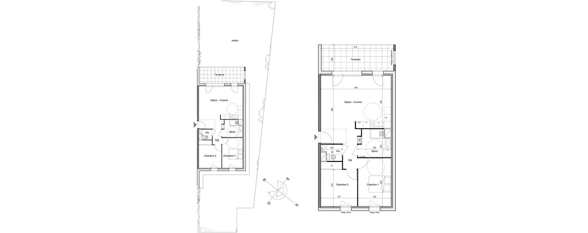 Appartement T3 de 64,53 m2 &agrave; Etaux Centre