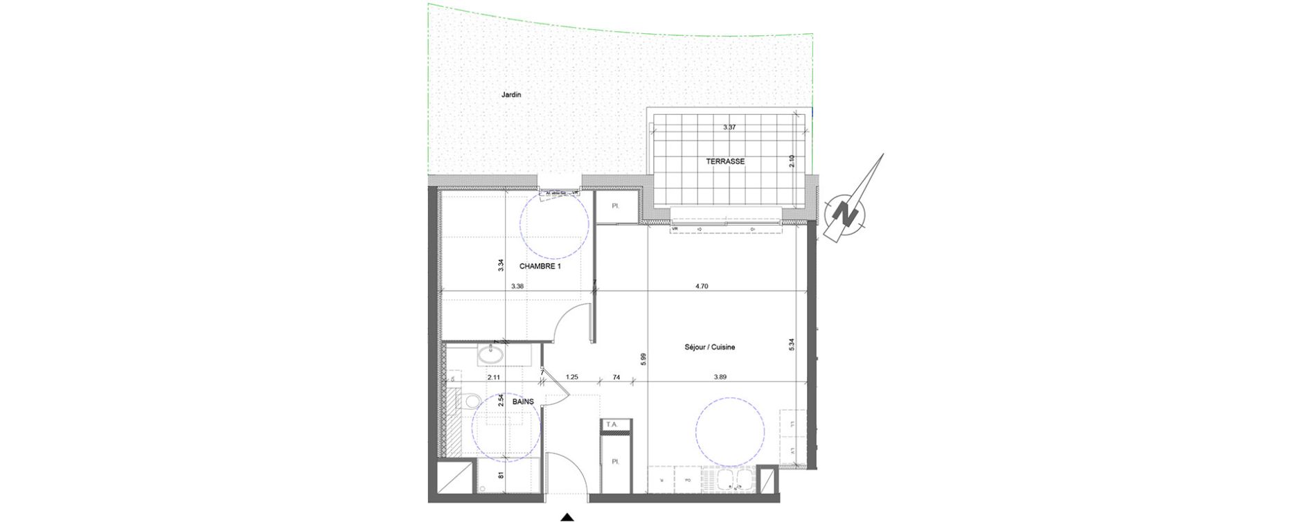 Appartement T2 de 49,46 m2 &agrave; &Eacute;trembi&egrave;res Centre
