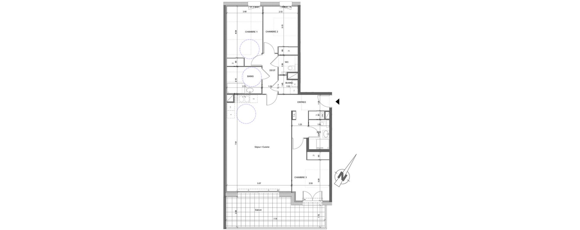 Appartement T4 de 97,78 m2 &agrave; &Eacute;trembi&egrave;res Centre