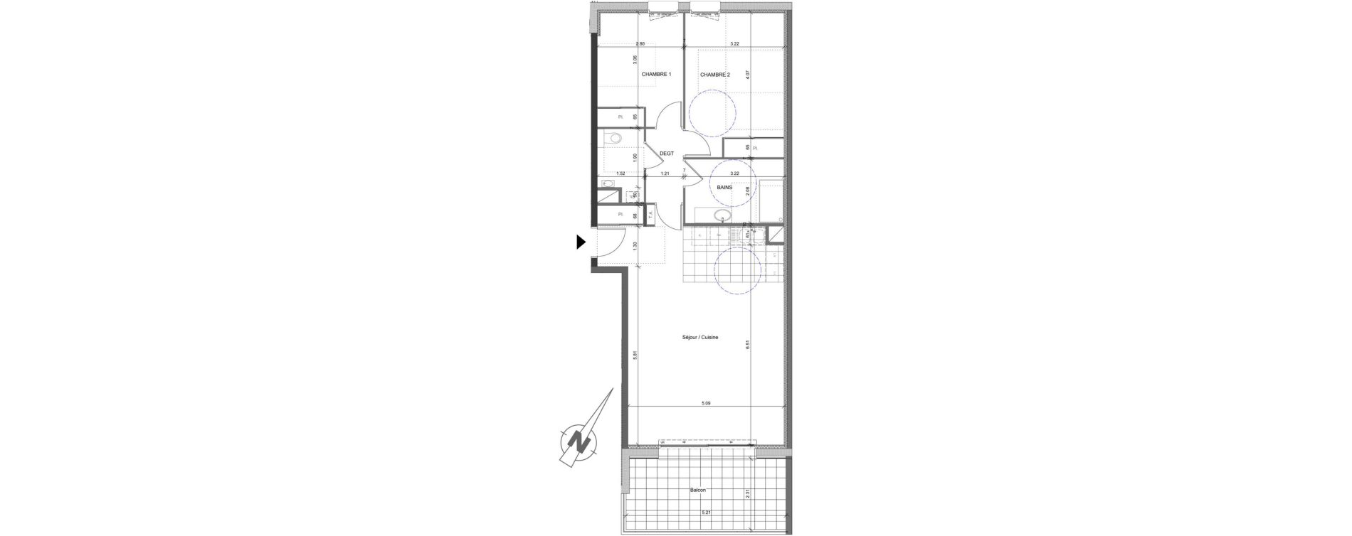 Appartement T3 de 77,04 m2 &agrave; &Eacute;trembi&egrave;res Centre