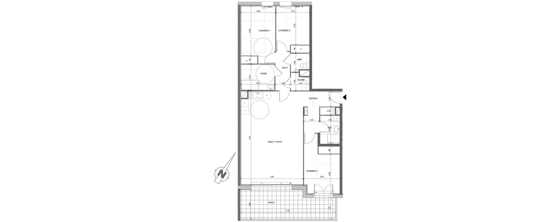 Appartement T4 de 97,78 m2 &agrave; &Eacute;trembi&egrave;res Centre