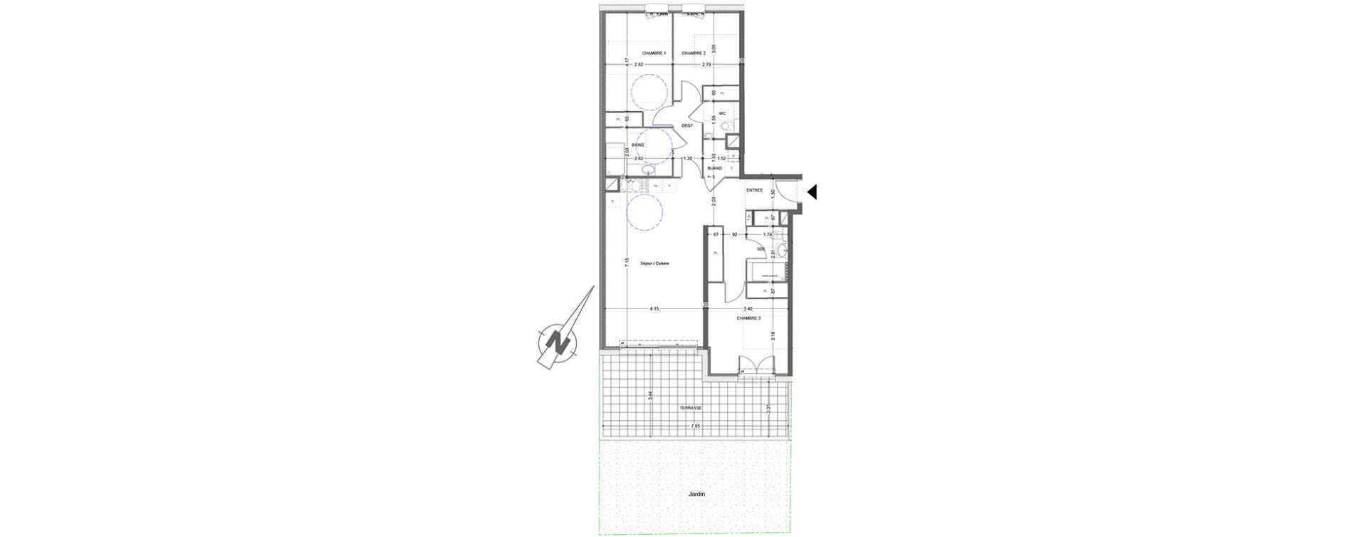 Appartement T4 de 94,72 m2 &agrave; &Eacute;trembi&egrave;res Centre