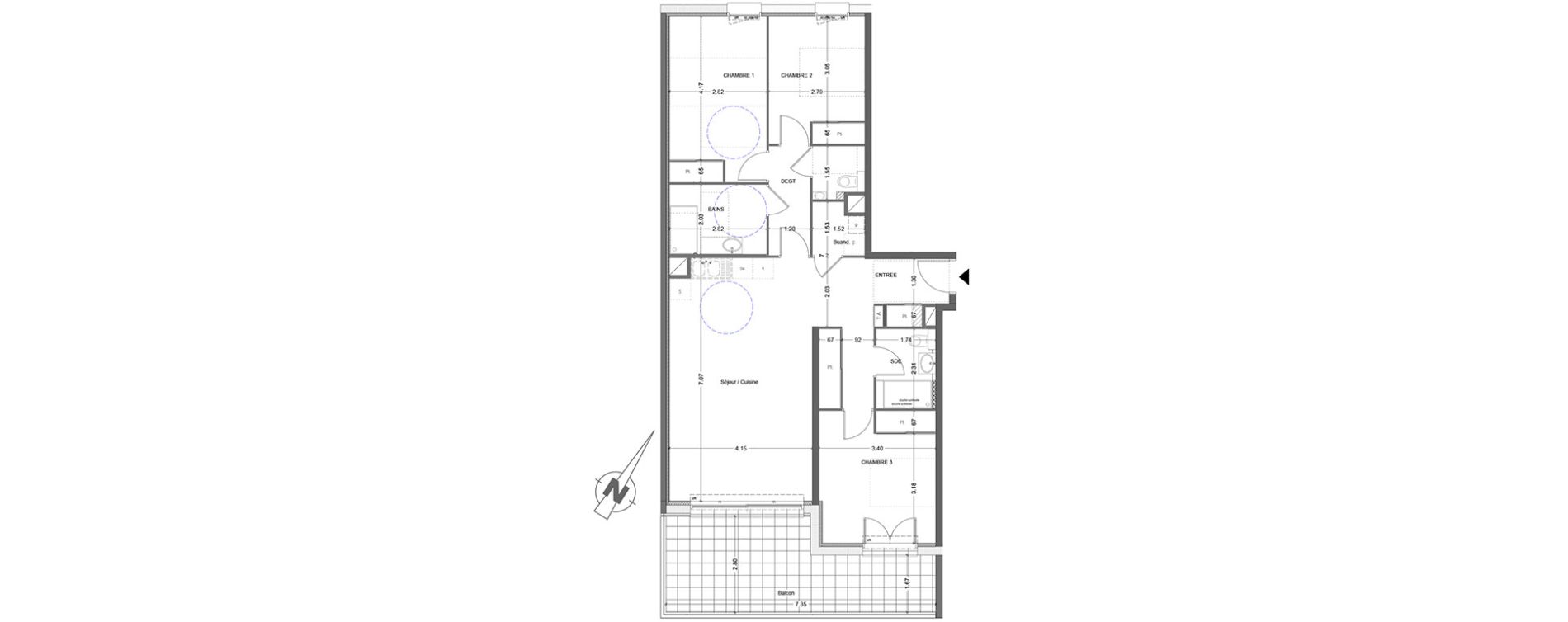 Appartement T4 de 94,39 m2 &agrave; &Eacute;trembi&egrave;res Centre