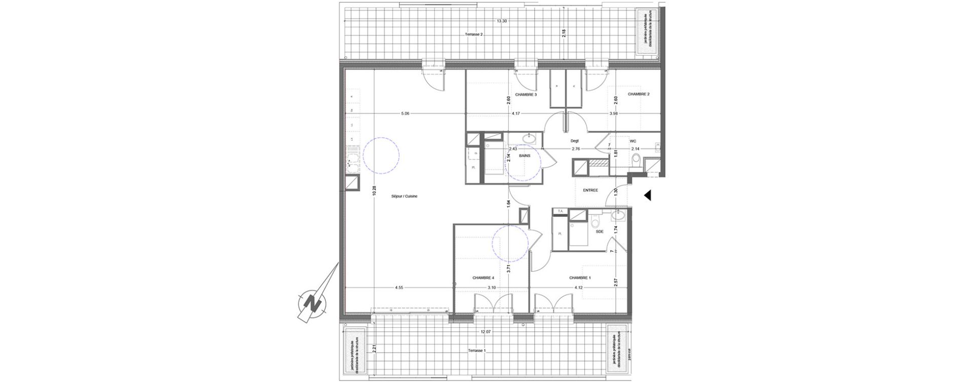 Appartement T5 de 122,15 m2 &agrave; &Eacute;trembi&egrave;res Centre