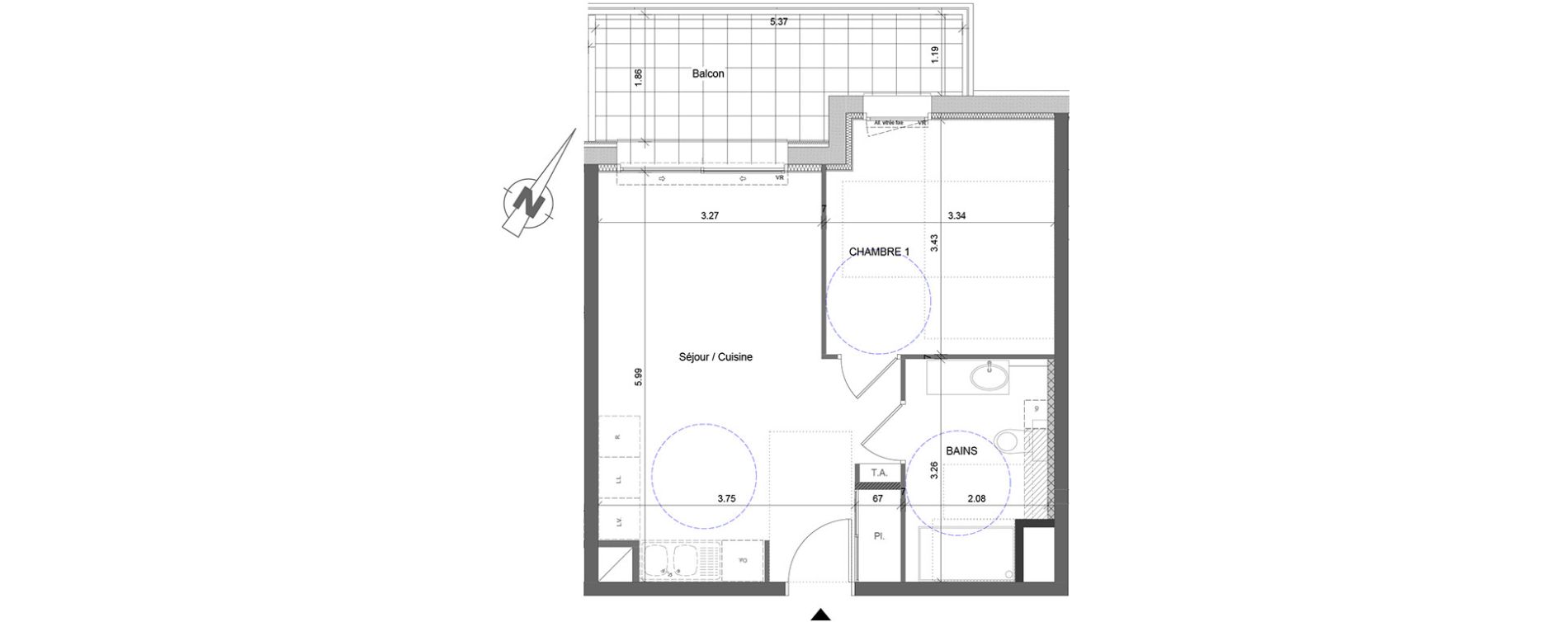 Appartement T2 de 40,18 m2 &agrave; &Eacute;trembi&egrave;res Centre