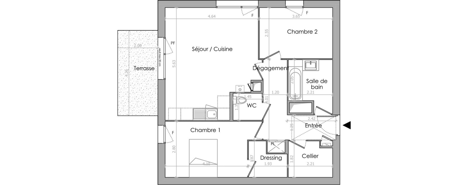 Appartement T3 de 67,70 m2 &agrave; &Eacute;trembi&egrave;res Centre