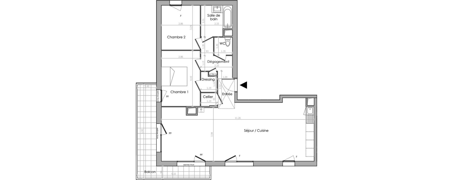 Appartement T3 de 84,40 m2 &agrave; &Eacute;trembi&egrave;res Centre