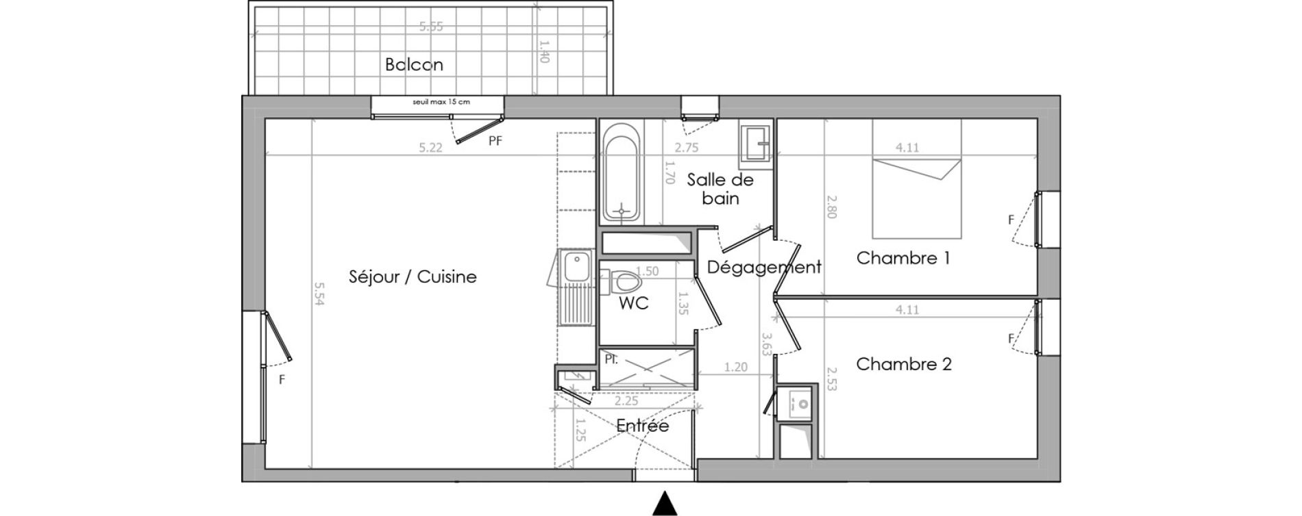 Appartement T3 de 63,80 m2 &agrave; &Eacute;trembi&egrave;res Centre