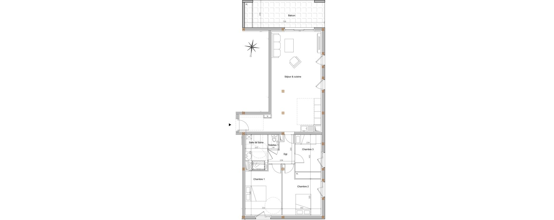 Appartement T4 de 93,50 m2 &agrave; &Eacute;vian-Les-Bains Centre