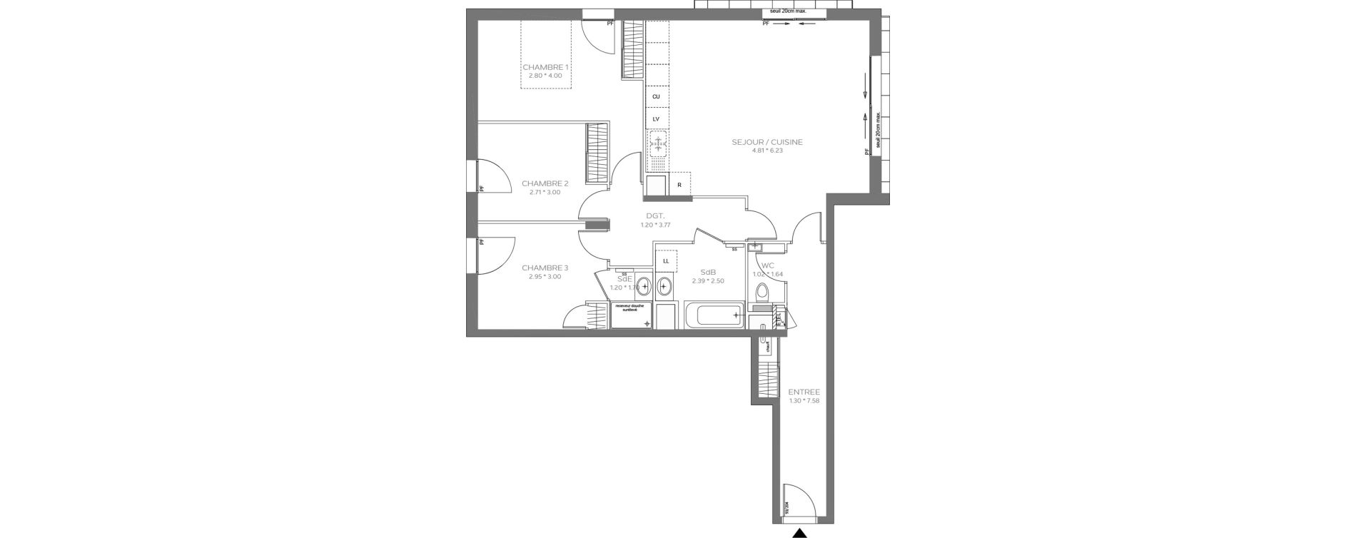 Appartement T4 de 92,46 m2 &agrave; &Eacute;vian-Les-Bains Centre