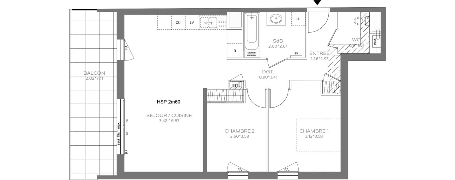 Appartement T3 de 64,50 m2 &agrave; &Eacute;vian-Les-Bains Centre