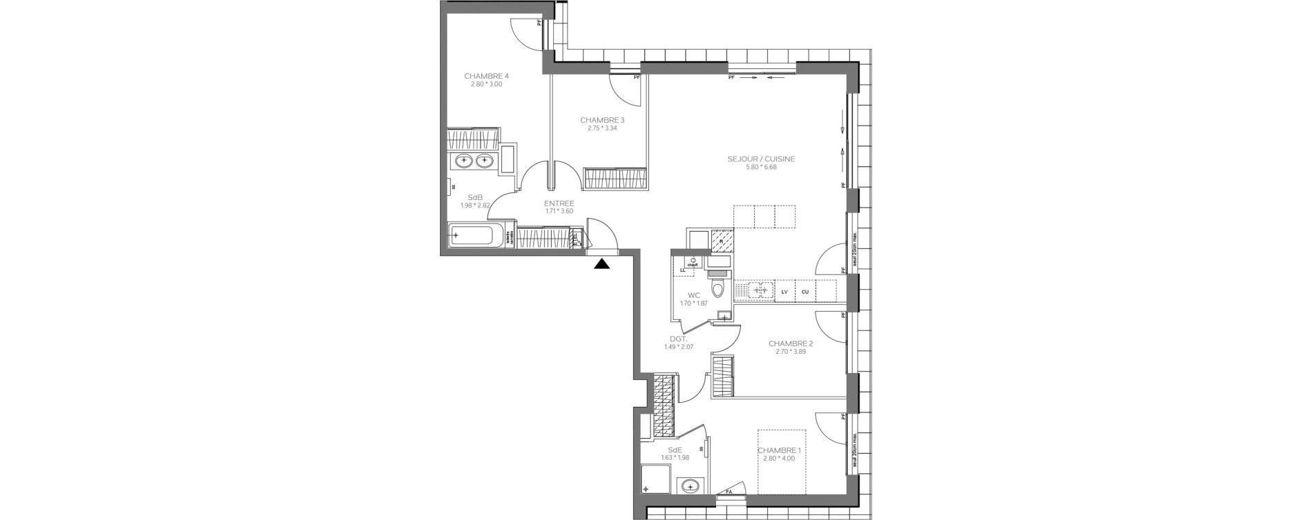 Appartement T5 de 104,08 m2 &agrave; &Eacute;vian-Les-Bains Centre