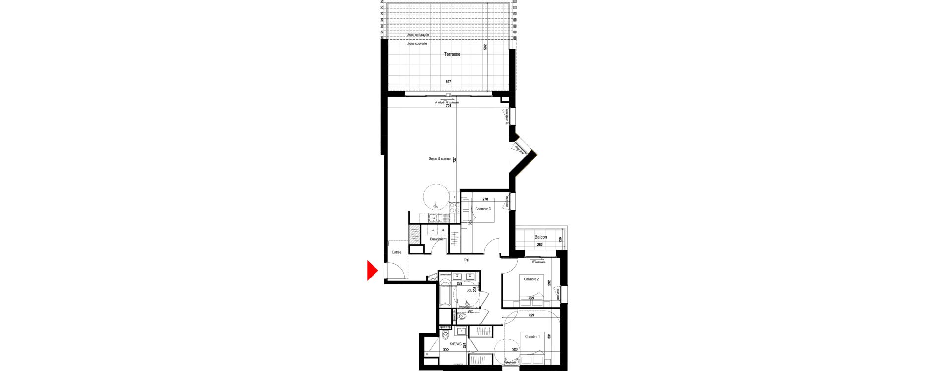 Appartement T4 de 108,65 m2 &agrave; &Eacute;vian-Les-Bains Centre