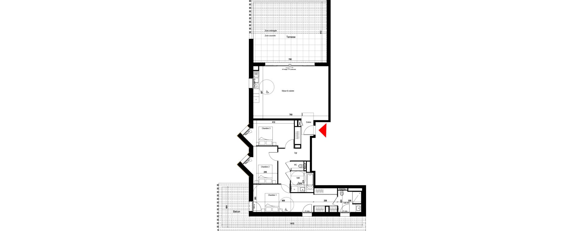 Appartement T4 de 105,11 m2 &agrave; &Eacute;vian-Les-Bains Centre