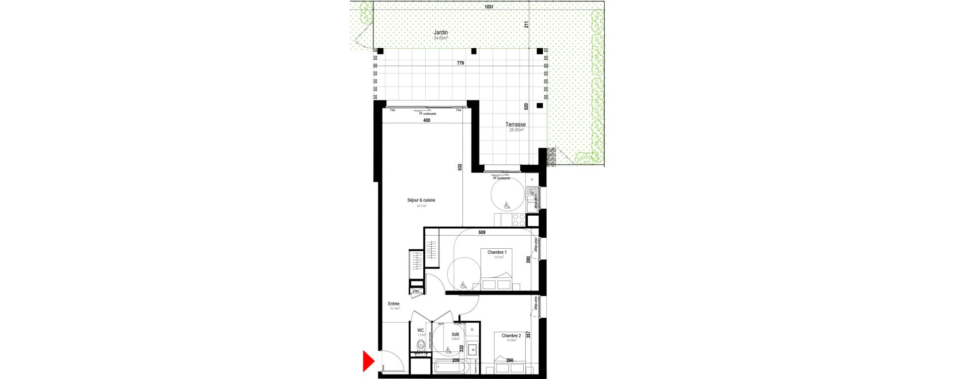 Appartement T3 de 70,86 m2 &agrave; &Eacute;vian-Les-Bains Centre