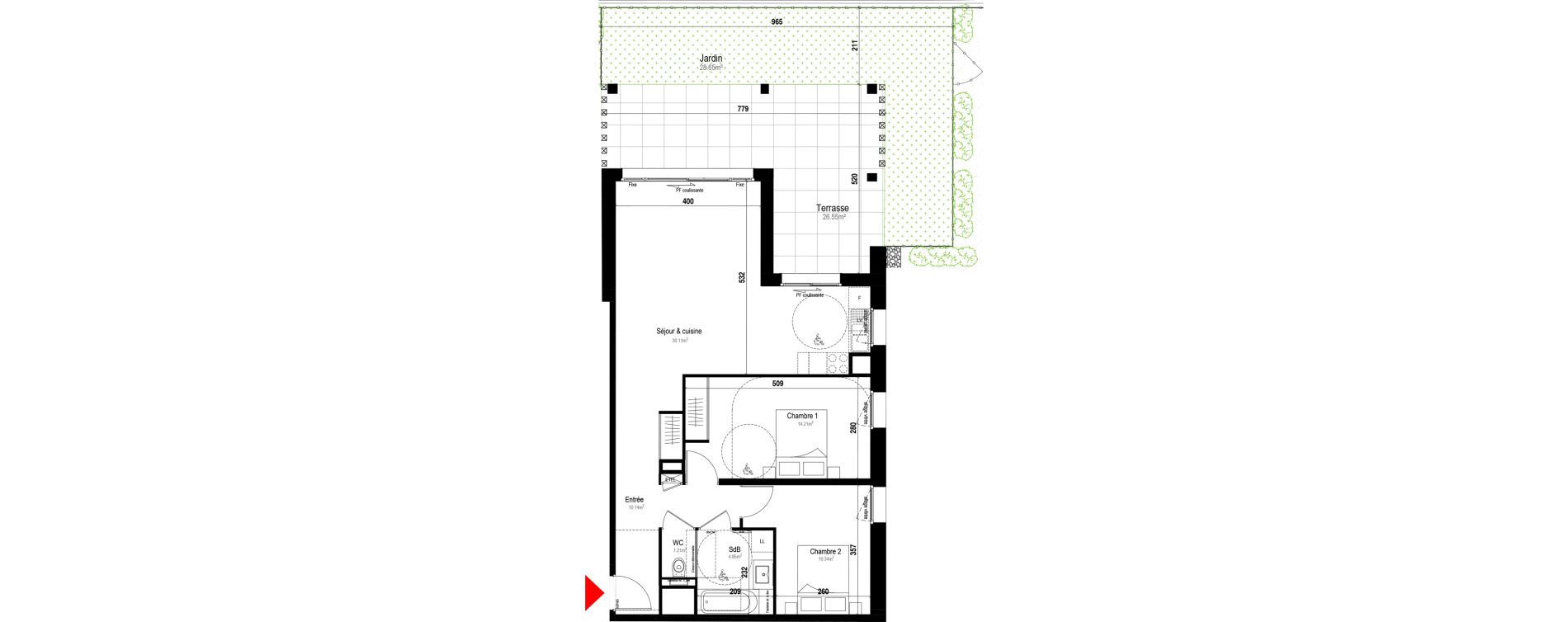 Appartement T3 de 70,86 m2 &agrave; &Eacute;vian-Les-Bains Centre