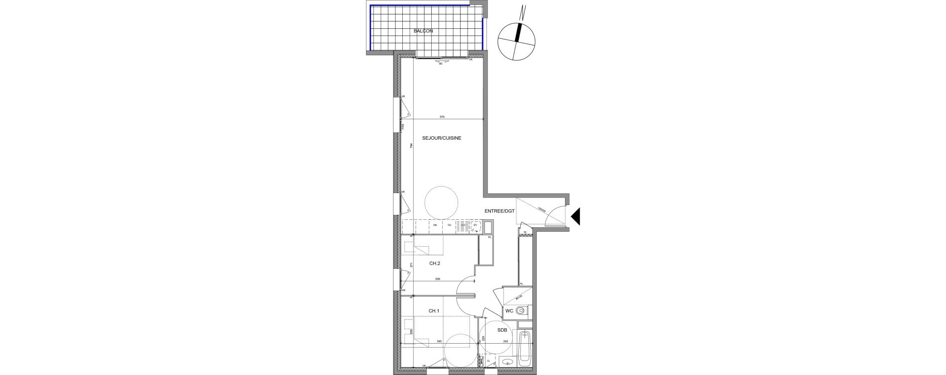 Appartement T3 de 68,71 m2 &agrave; &Eacute;vian-Les-Bains Centre