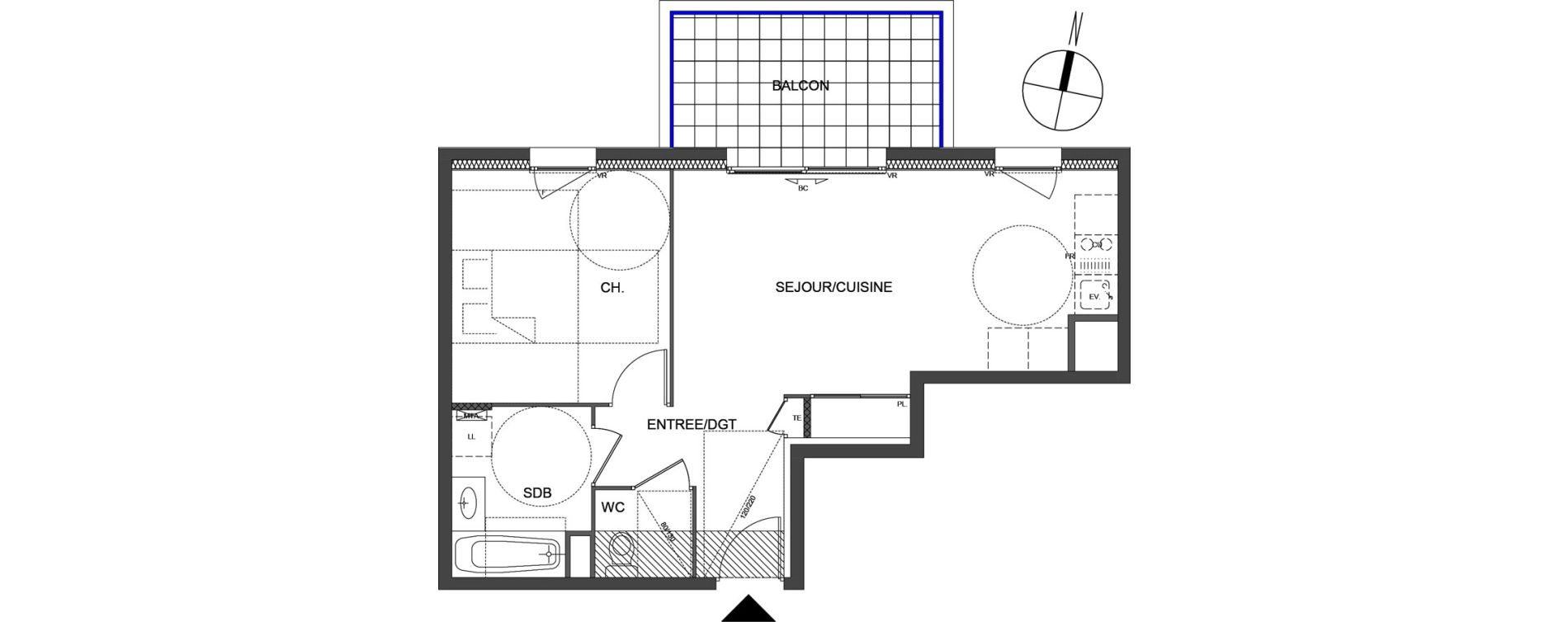 Appartement T2 de 45,79 m2 &agrave; &Eacute;vian-Les-Bains Centre