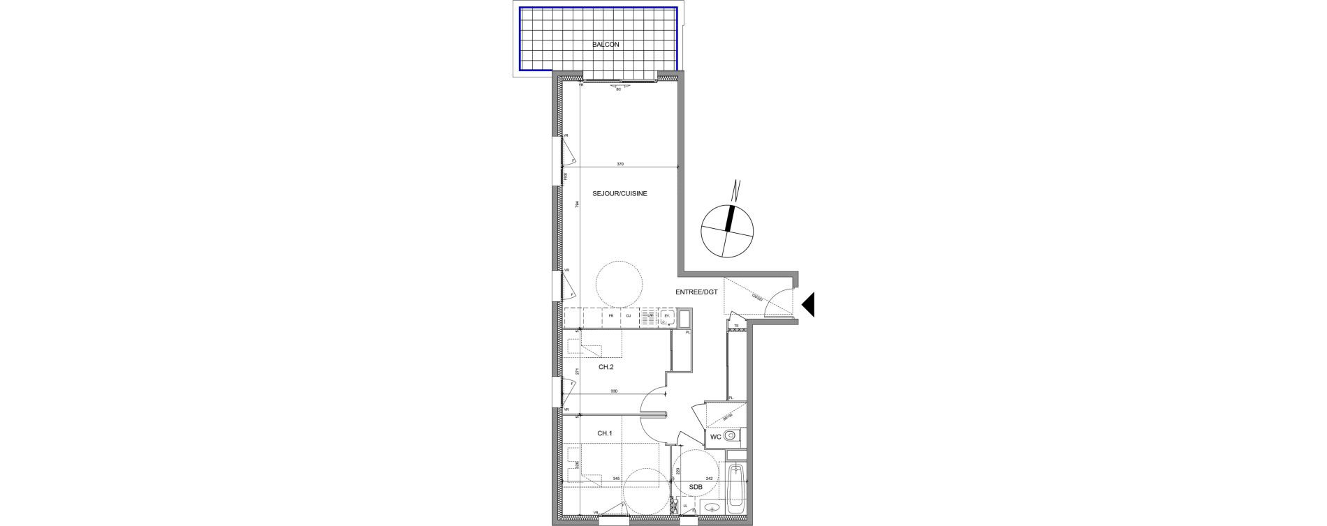Appartement T3 de 68,71 m2 &agrave; &Eacute;vian-Les-Bains Centre
