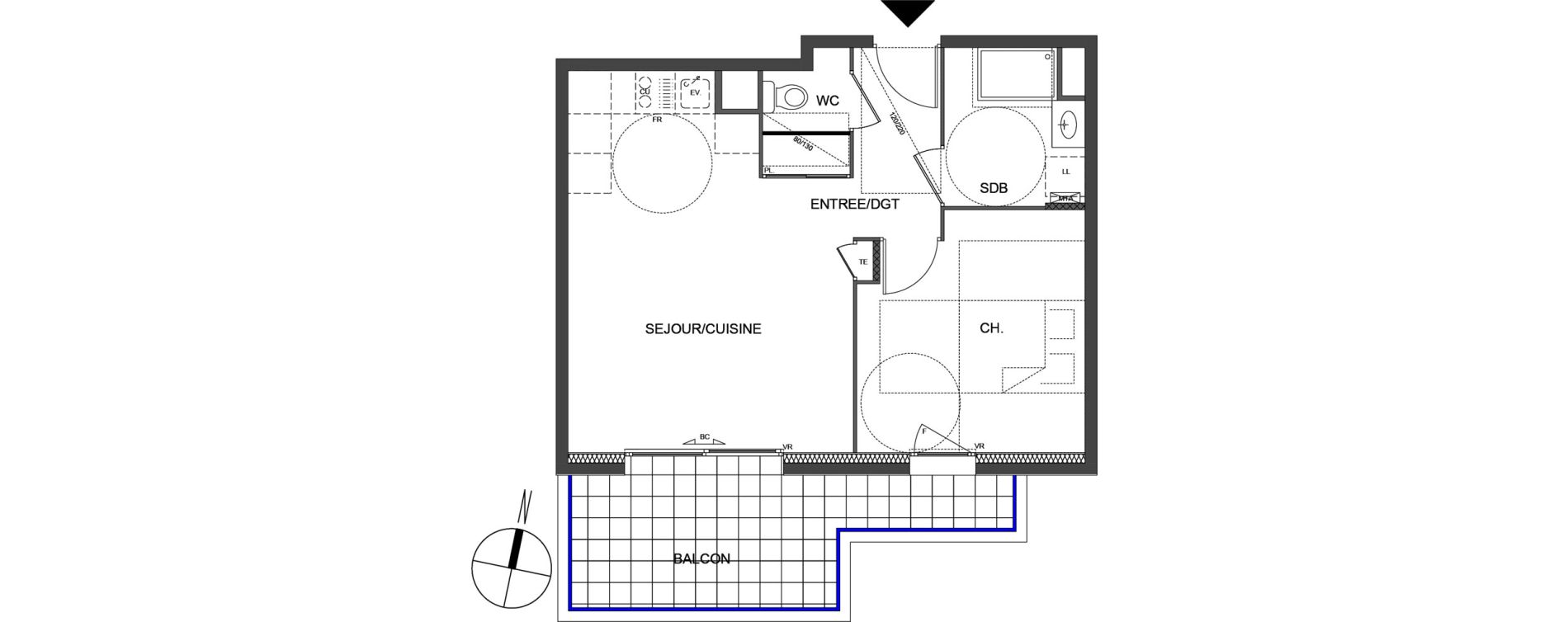 Appartement T2 de 44,75 m2 &agrave; &Eacute;vian-Les-Bains Centre