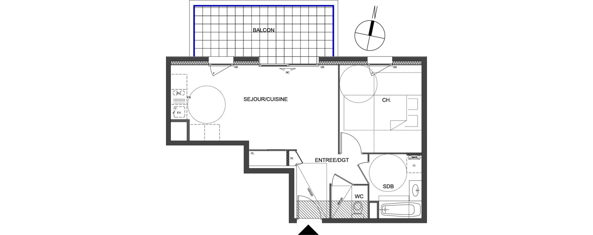 Appartement T2 de 45,79 m2 &agrave; &Eacute;vian-Les-Bains Centre