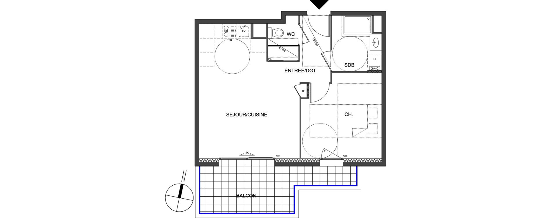 Appartement T2 de 44,75 m2 &agrave; &Eacute;vian-Les-Bains Centre