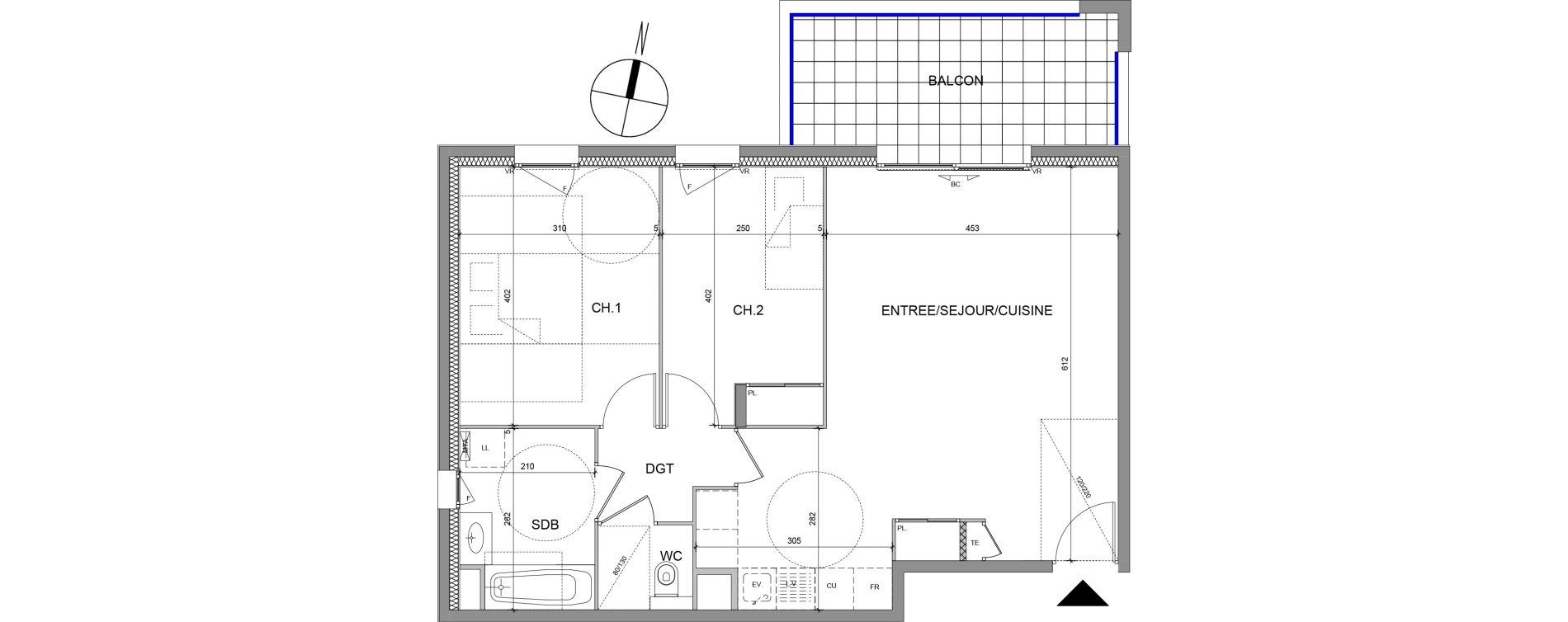 Appartement T3 de 65,58 m2 &agrave; &Eacute;vian-Les-Bains Centre