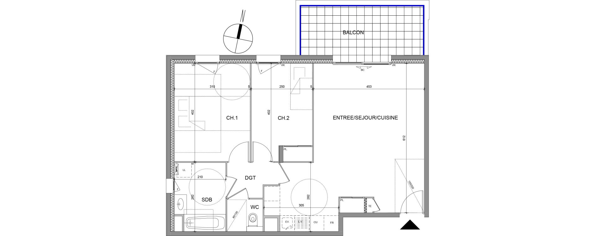 Appartement T3 de 65,58 m2 &agrave; &Eacute;vian-Les-Bains Centre