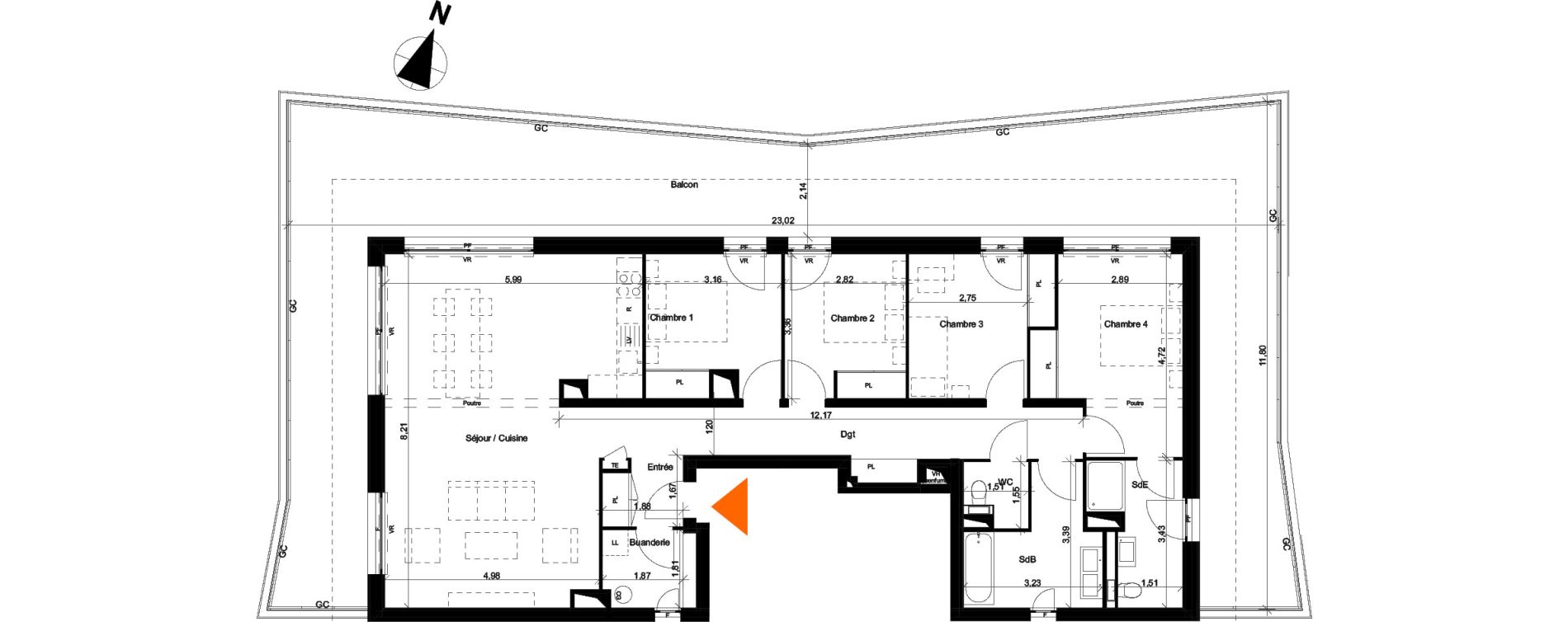 Appartement T5 de 120,39 m2 &agrave; &Eacute;vian-Les-Bains Centre
