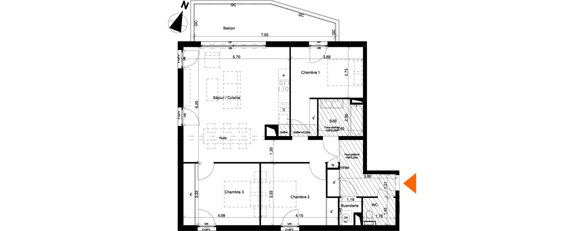 Appartement T4 de 92,47 m2 &agrave; &Eacute;vian-Les-Bains Centre