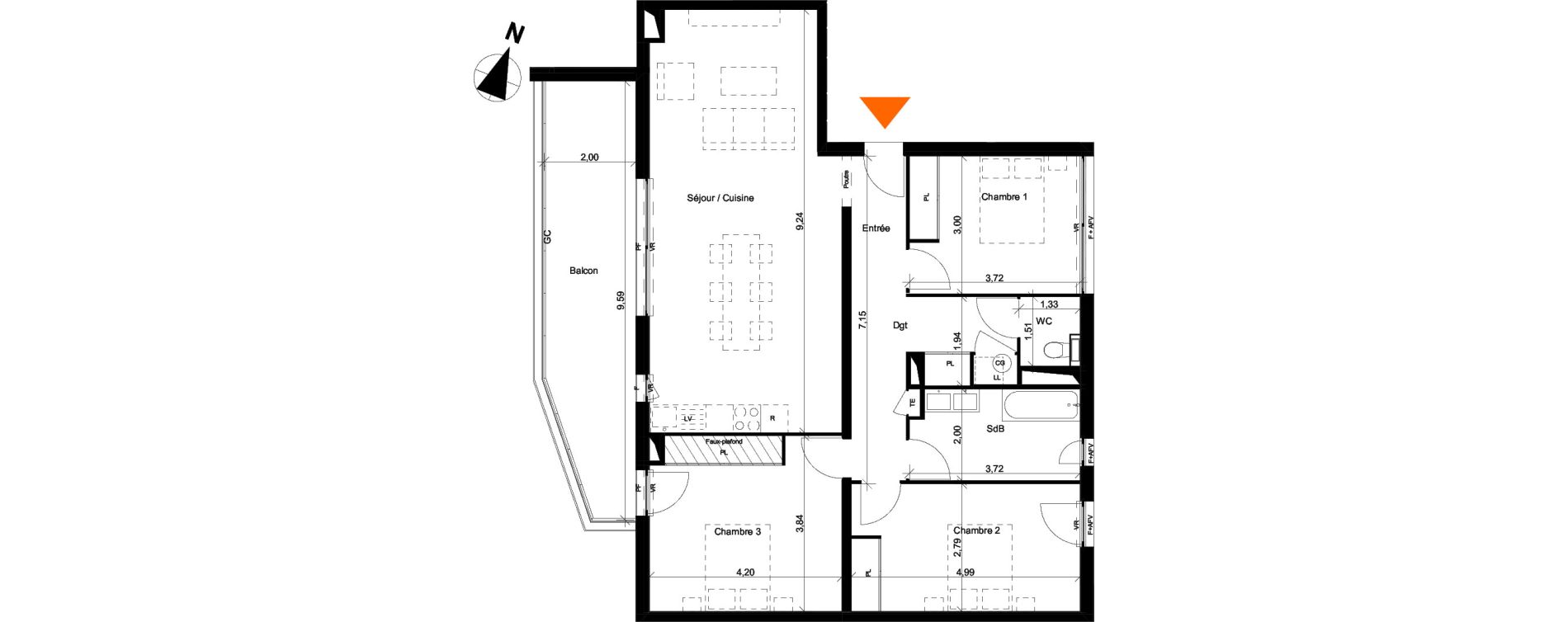 Appartement T4 de 97,96 m2 &agrave; &Eacute;vian-Les-Bains Centre