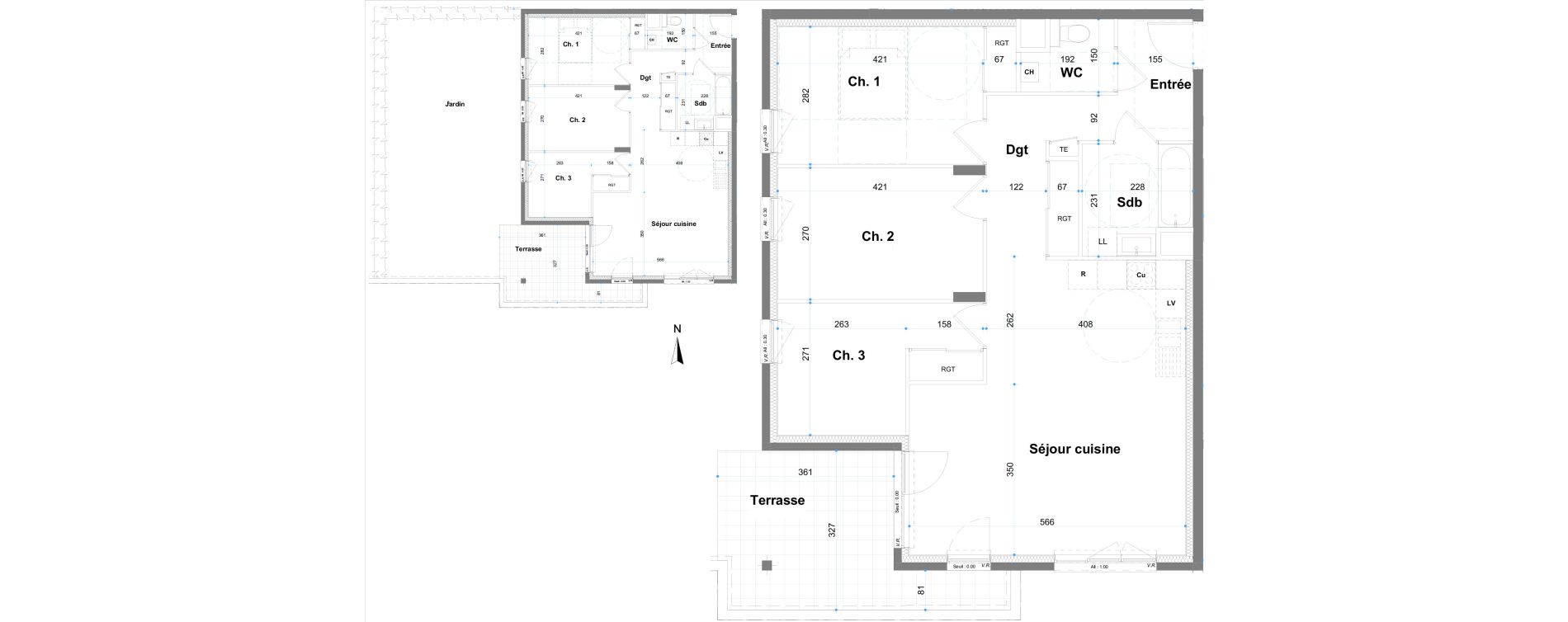 Appartement T4 de 81,18 m2 &agrave; Frangy Centre