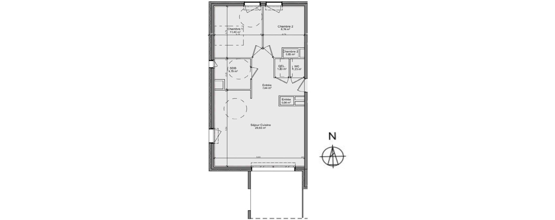 Appartement T3 de 65,67 m2 &agrave; Gaillard Centre