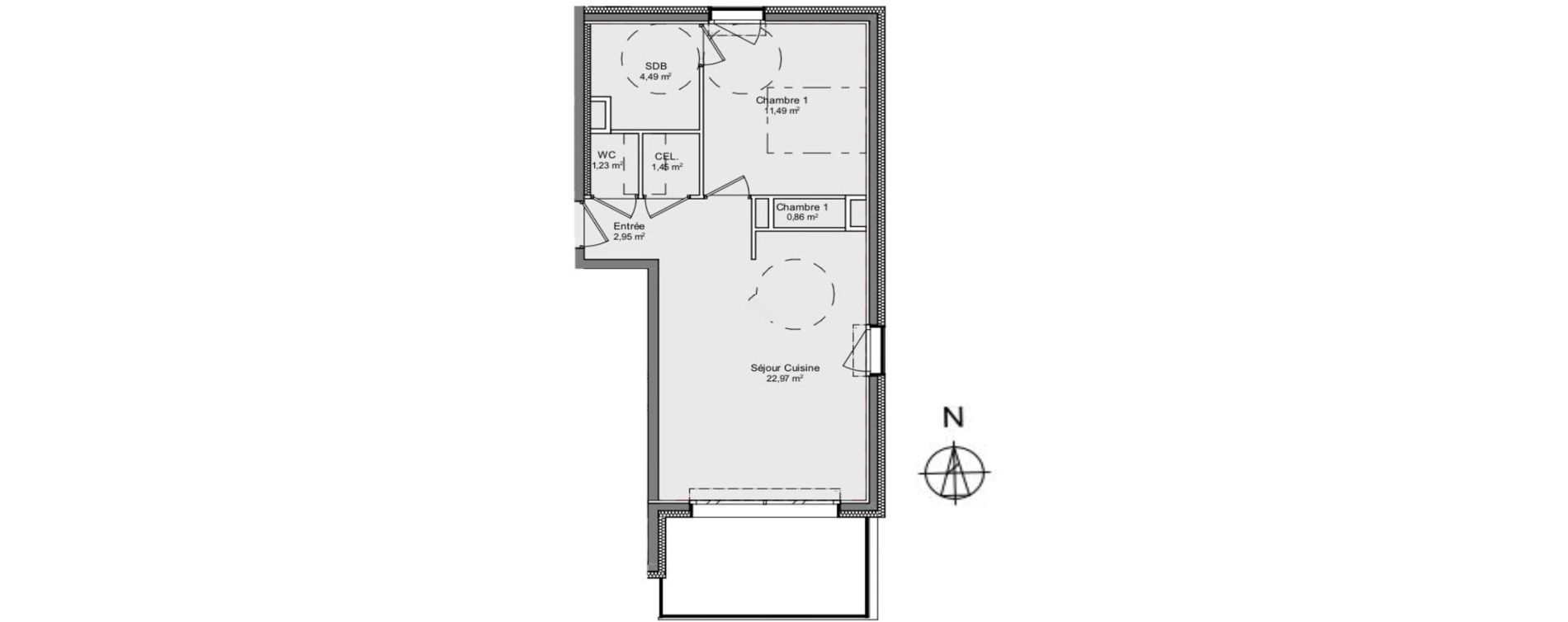 Appartement T2 de 45,44 m2 &agrave; Gaillard Centre