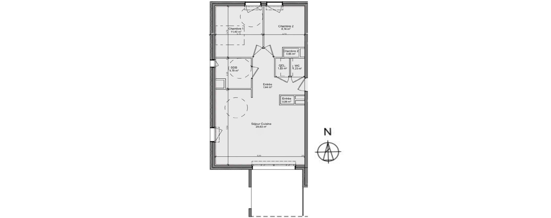 Appartement T3 de 65,67 m2 &agrave; Gaillard Centre