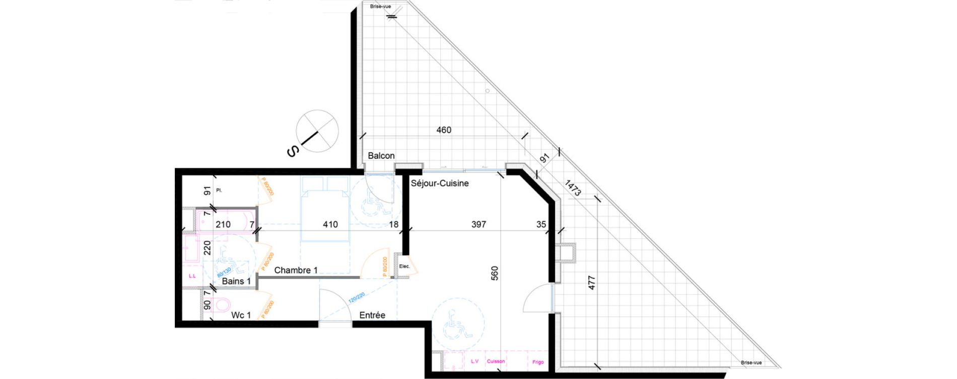 Appartement T2 de 45,86 m2 &agrave; Gaillard Centre